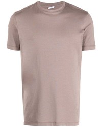 braunes T-Shirt mit einem Rundhalsausschnitt von Malo