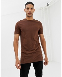 braunes T-Shirt mit einem Rundhalsausschnitt von New Look