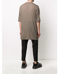 braunes T-Shirt mit einem Rundhalsausschnitt von Rick Owens DRKSHDW