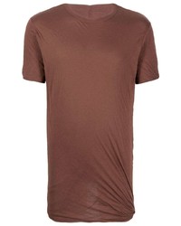 braunes T-Shirt mit einem Rundhalsausschnitt von Rick Owens