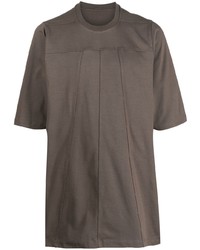 braunes T-Shirt mit einem Rundhalsausschnitt von Rick Owens