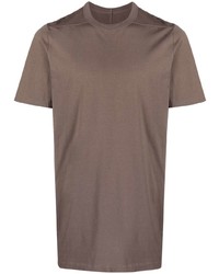 braunes T-Shirt mit einem Rundhalsausschnitt von Rick Owens