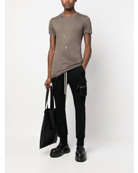 braunes T-Shirt mit einem Rundhalsausschnitt von Rick Owens