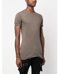 braunes T-Shirt mit einem Rundhalsausschnitt von Rick Owens