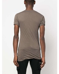 braunes T-Shirt mit einem Rundhalsausschnitt von Rick Owens