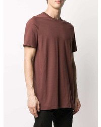 braunes T-Shirt mit einem Rundhalsausschnitt von Rick Owens