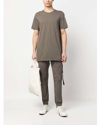 braunes T-Shirt mit einem Rundhalsausschnitt von Rick Owens DRKSHDW