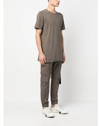 braunes T-Shirt mit einem Rundhalsausschnitt von Rick Owens DRKSHDW