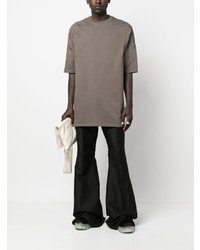 braunes T-Shirt mit einem Rundhalsausschnitt von Rick Owens