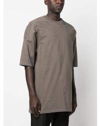 braunes T-Shirt mit einem Rundhalsausschnitt von Rick Owens