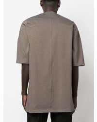 braunes T-Shirt mit einem Rundhalsausschnitt von Rick Owens