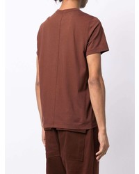 braunes T-Shirt mit einem Rundhalsausschnitt von Rick Owens