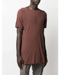 braunes T-Shirt mit einem Rundhalsausschnitt von Rick Owens