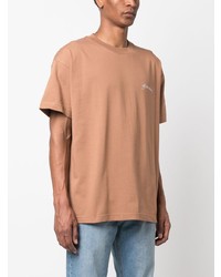 braunes T-Shirt mit einem Rundhalsausschnitt von Flaneur Homme