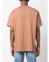 braunes T-Shirt mit einem Rundhalsausschnitt von Flaneur Homme