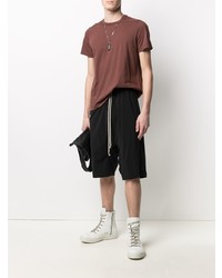 braunes T-Shirt mit einem Rundhalsausschnitt von Rick Owens