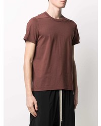 braunes T-Shirt mit einem Rundhalsausschnitt von Rick Owens