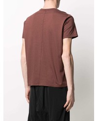 braunes T-Shirt mit einem Rundhalsausschnitt von Rick Owens