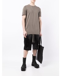 braunes T-Shirt mit einem Rundhalsausschnitt von Rick Owens DRKSHDW