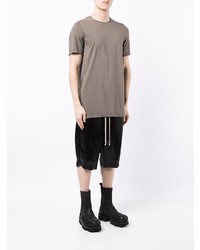 braunes T-Shirt mit einem Rundhalsausschnitt von Rick Owens DRKSHDW