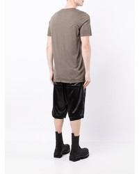 braunes T-Shirt mit einem Rundhalsausschnitt von Rick Owens DRKSHDW