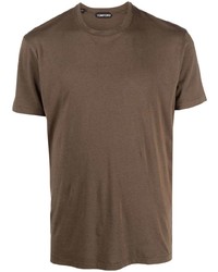 braunes T-Shirt mit einem Rundhalsausschnitt von Tom Ford
