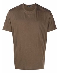 braunes T-Shirt mit einem Rundhalsausschnitt von Tom Ford