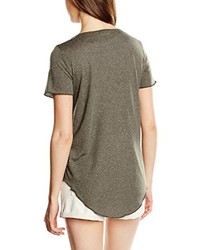 braunes T-Shirt mit einem Rundhalsausschnitt von Vero Moda