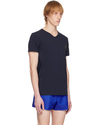 braunes T-Shirt mit einem V-Ausschnitt von Versace Underwear