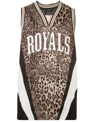 braunes Trägershirt mit Leopardenmuster von Dolce & Gabbana