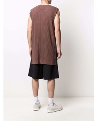 braunes Trägershirt von Homme Plissé Issey Miyake