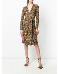 braunes Wickelkleid mit Leopardenmuster von Dvf Diane Von Furstenberg