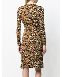 braunes Wickelkleid mit Leopardenmuster von Dvf Diane Von Furstenberg