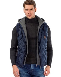 dunkelblaue ärmellose Jacke von Cipo & Baxx