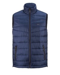 dunkelblaue ärmellose Jacke von MEN PLUS BY HAPPY SIZE