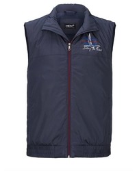 dunkelblaue ärmellose Jacke von MEN PLUS BY HAPPY SIZE