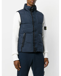 dunkelblaue ärmellose Jacke von Stone Island