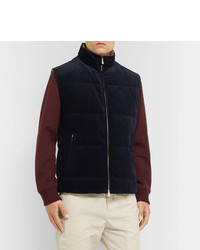 dunkelblaue ärmellose Jacke von Brunello Cucinelli