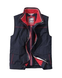 dunkelblaue ärmellose Jacke von S4 JACKETS