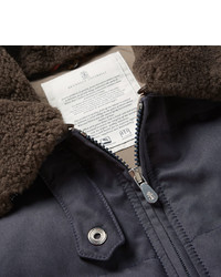 dunkelblaue ärmellose Jacke von Brunello Cucinelli