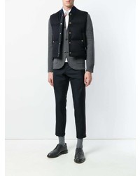 dunkelblaue ärmellose Jacke von Thom Browne