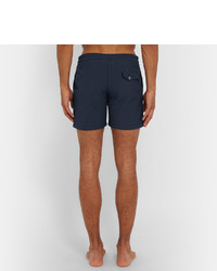 dunkelblaue Badeshorts mit Schottenmuster von Officine Generale