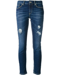 dunkelblaue enge Jeans aus Baumwolle mit Destroyed-Effekten von Dondup