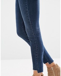 dunkelblaue enge Jeans aus Baumwolle von Asos