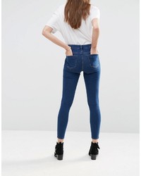 dunkelblaue enge Jeans aus Baumwolle von Asos