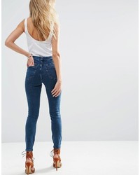 dunkelblaue enge Jeans aus Baumwolle von Asos