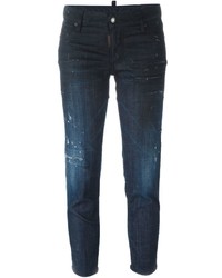 dunkelblaue enge Jeans aus Baumwolle von Dsquared2