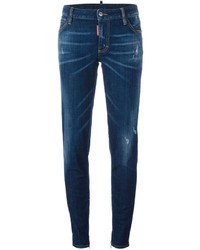 dunkelblaue enge Jeans aus Baumwolle von Dsquared2