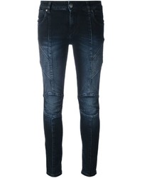 dunkelblaue enge Jeans aus Baumwolle von PIERRE BALMAIN