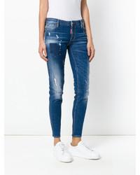 dunkelblaue enge Jeans aus Baumwolle von Dsquared2